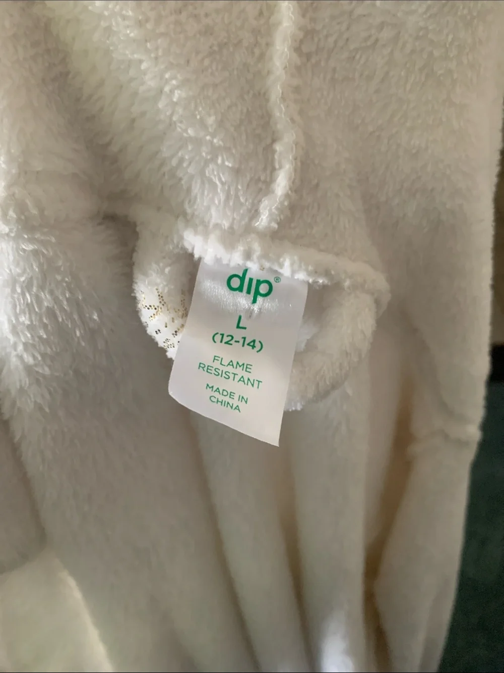 dip Plush Hooded Robe in Off-White girls large/ woman’s xs